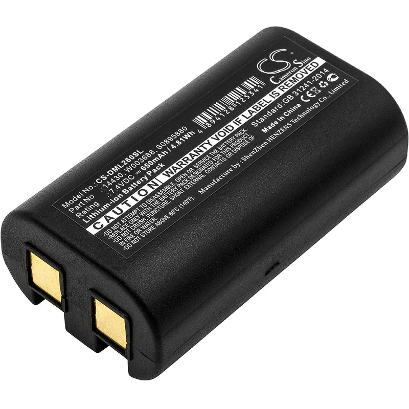 Portable Printer 650mAh Battery For 3M 14430 S0895880 W003688 DYMO 1758458 S0915380 PL200 260P 280 PnP LabelManager 260