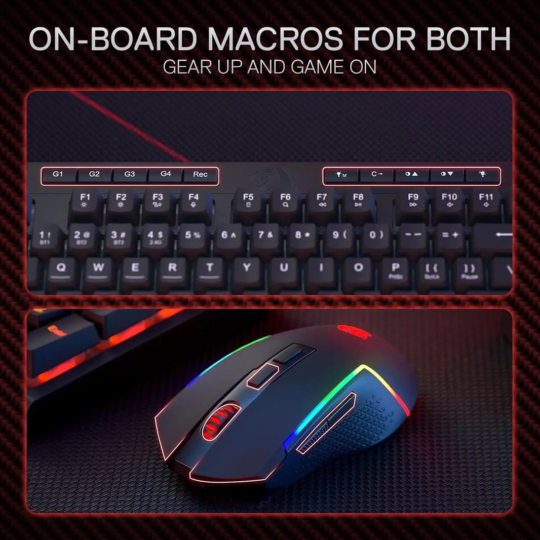 Redragon S142 Wireless Gaming Keyboard & Mouse Combo, 98 Keys K515 PRO Wireless Keyboard and4800 DPI 2.4Ghz Gaming Mouse