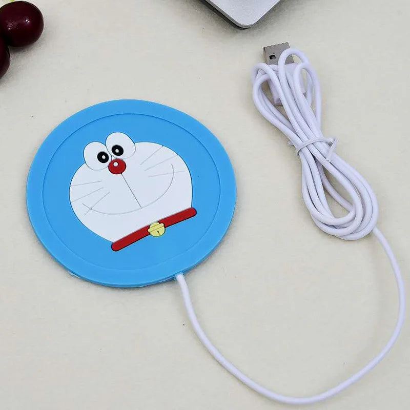 USB Cartoon Original USB Wood Grain Cup Warmer Heat Beverage Mug Mat Keep Drink Warm Heater Mugs Coaster