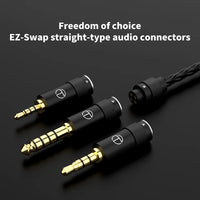 TRN T2 PRO 16 Core Silver Plated HIFI Upgrade Cable 3.5/2.5/4.4mm Plug MMCX/2Pin For TRN KZ CCA Earphones VX V90S ZSX ZAS MT1