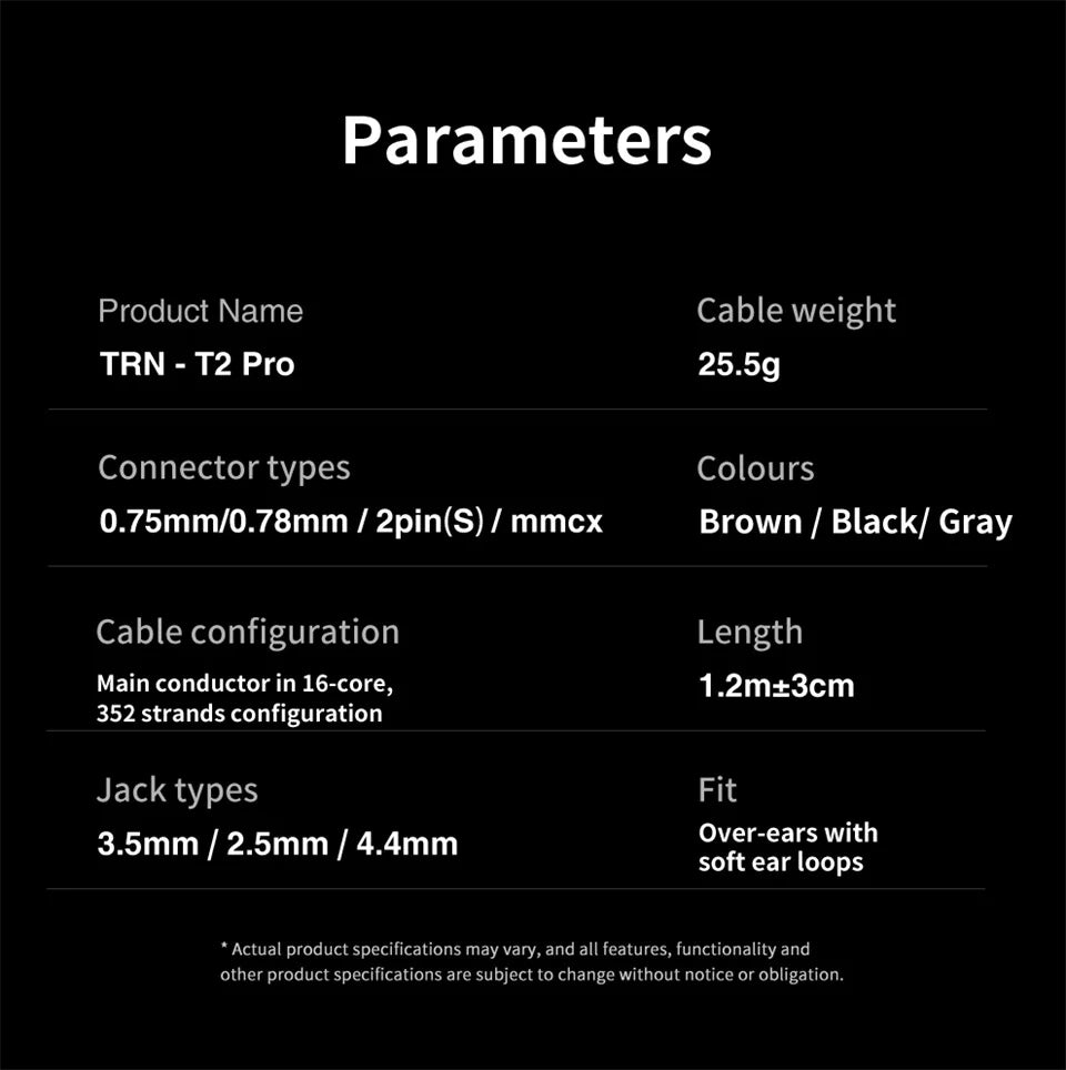 TRN T2 PRO 16 Core Silver Plated HIFI Upgrade Cable 3.5/2.5/4.4mm Plug MMCX/2Pin For TRN KZ CCA Earphones VX V90S ZSX ZAS MT1