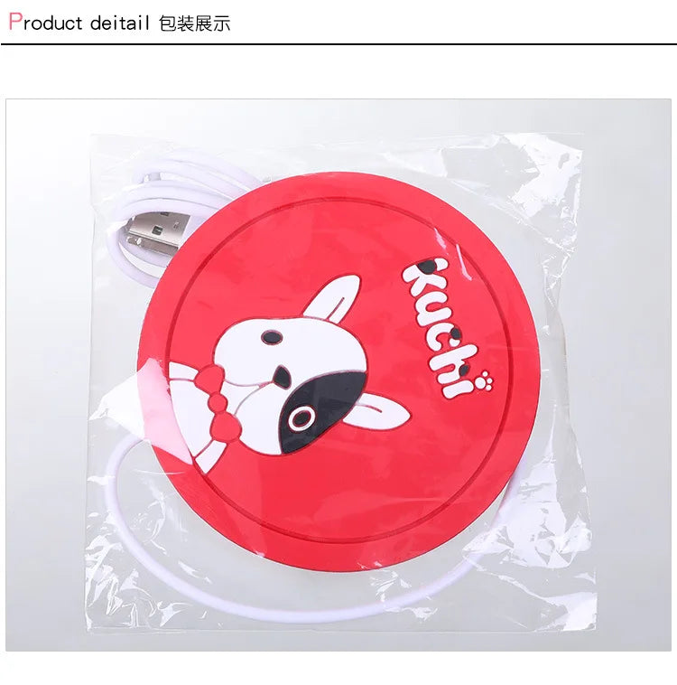 USB Cartoon Original USB Wood Grain Cup Warmer Heat Beverage Mug Mat Keep Drink Warm Heater Mugs Coaster