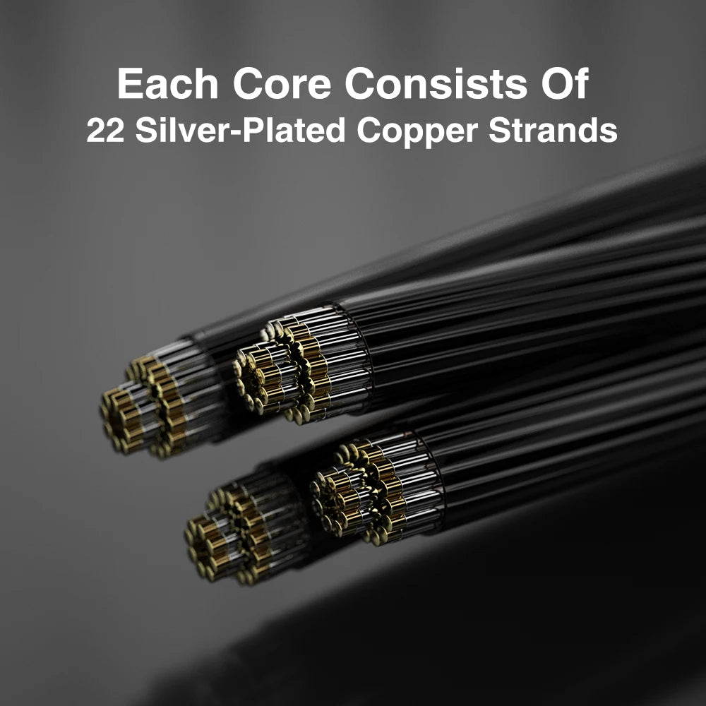 TRN T2 PRO 16 Core Silver Plated HIFI Upgrade Cable 3.5/2.5/4.4mm Plug MMCX/2Pin For TRN KZ CCA Earphones VX V90S ZSX ZAS MT1