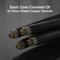 TRN T2 PRO 16 Core Silver Plated HIFI Upgrade Cable 3.5/2.5/4.4mm Plug MMCX/2Pin For TRN KZ CCA Earphones VX V90S ZSX ZAS MT1