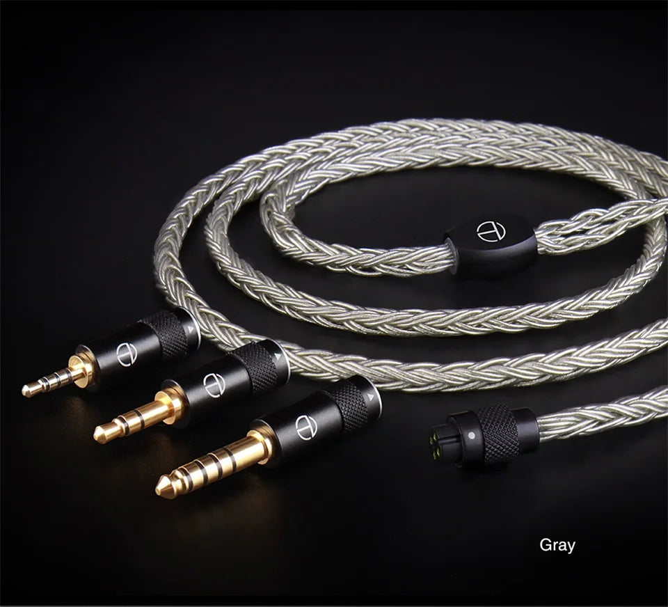 TRN T2 PRO 16 Core Silver Plated HIFI Upgrade Cable 3.5/2.5/4.4mm Plug MMCX/2Pin For TRN KZ CCA Earphones VX V90S ZSX ZAS MT1