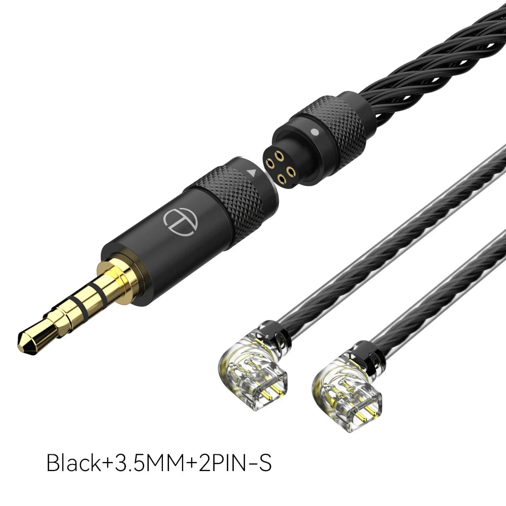 TRN T2 PRO 16 Core Silver Plated HIFI Upgrade Cable 3.5/2.5/4.4mm Plug MMCX/2Pin For TRN KZ CCA Earphones VX V90S ZSX ZAS MT1