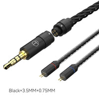 TRN T2 PRO 16 Core Silver Plated HIFI Upgrade Cable 3.5/2.5/4.4mm Plug MMCX/2Pin For TRN KZ CCA Earphones VX V90S ZSX ZAS MT1