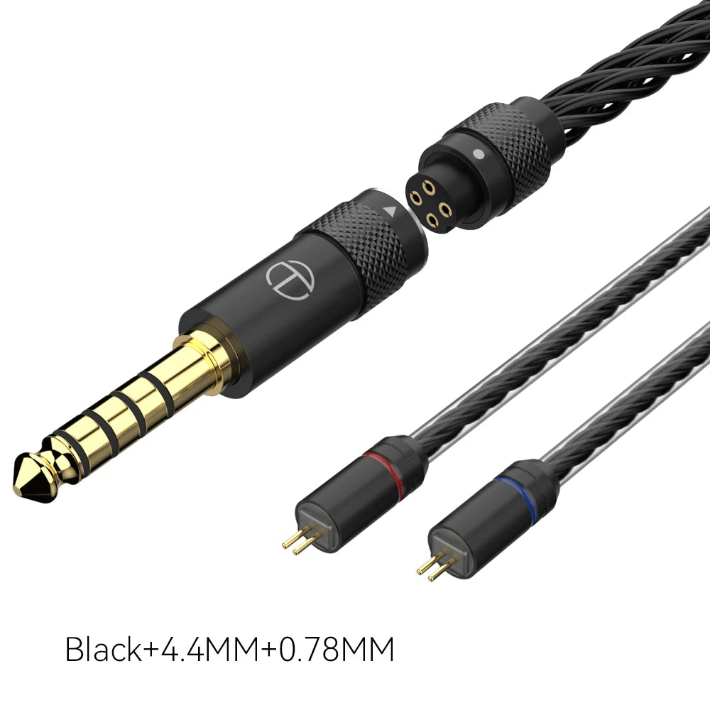 TRN T2 PRO 16 Core Silver Plated HIFI Upgrade Cable 3.5/2.5/4.4mm Plug MMCX/2Pin For TRN KZ CCA Earphones VX V90S ZSX ZAS MT1