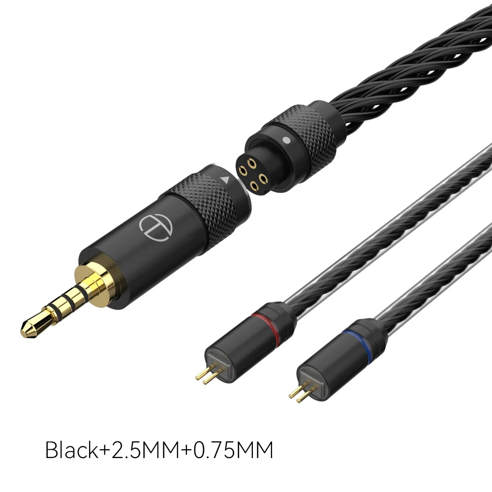 TRN T2 PRO 16 Core Silver Plated HIFI Upgrade Cable 3.5/2.5/4.4mm Plug MMCX/2Pin For TRN KZ CCA Earphones VX V90S ZSX ZAS MT1