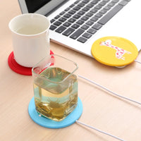 USB Cartoon Original USB Wood Grain Cup Warmer Heat Beverage Mug Mat Keep Drink Warm Heater Mugs Coaster