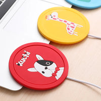 USB Cartoon Original USB Wood Grain Cup Warmer Heat Beverage Mug Mat Keep Drink Warm Heater Mugs Coaster