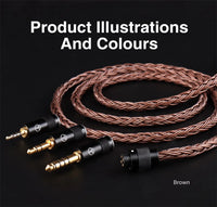 TRN T2 PRO 16 Core Silver Plated HIFI Upgrade Cable 3.5/2.5/4.4mm Plug MMCX/2Pin For TRN KZ CCA Earphones VX V90S ZSX ZAS MT1