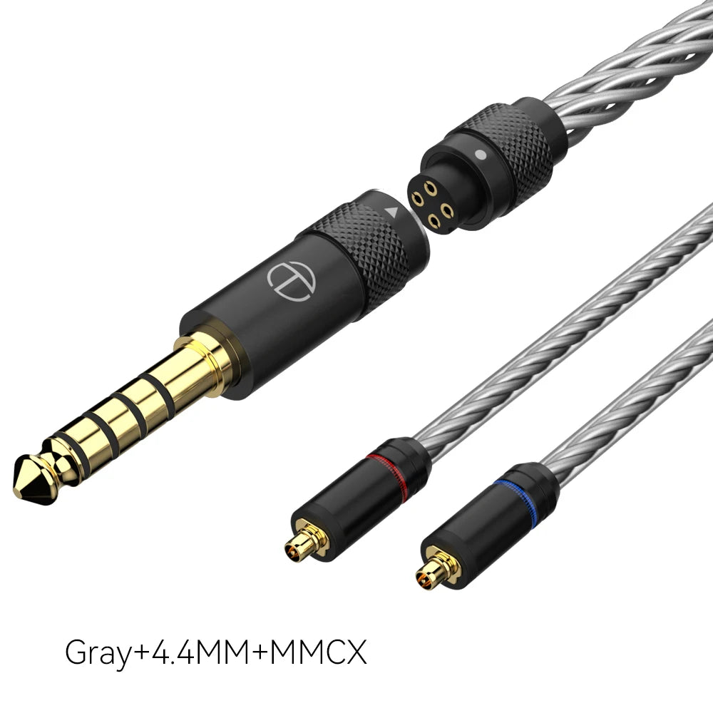 TRN T2 PRO 16 Core Silver Plated HIFI Upgrade Cable 3.5/2.5/4.4mm Plug MMCX/2Pin For TRN KZ CCA Earphones VX V90S ZSX ZAS MT1