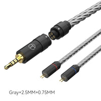 TRN T2 PRO 16 Core Silver Plated HIFI Upgrade Cable 3.5/2.5/4.4mm Plug MMCX/2Pin For TRN KZ CCA Earphones VX V90S ZSX ZAS MT1
