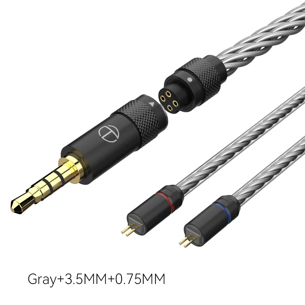 TRN T2 PRO 16 Core Silver Plated HIFI Upgrade Cable 3.5/2.5/4.4mm Plug MMCX/2Pin For TRN KZ CCA Earphones VX V90S ZSX ZAS MT1