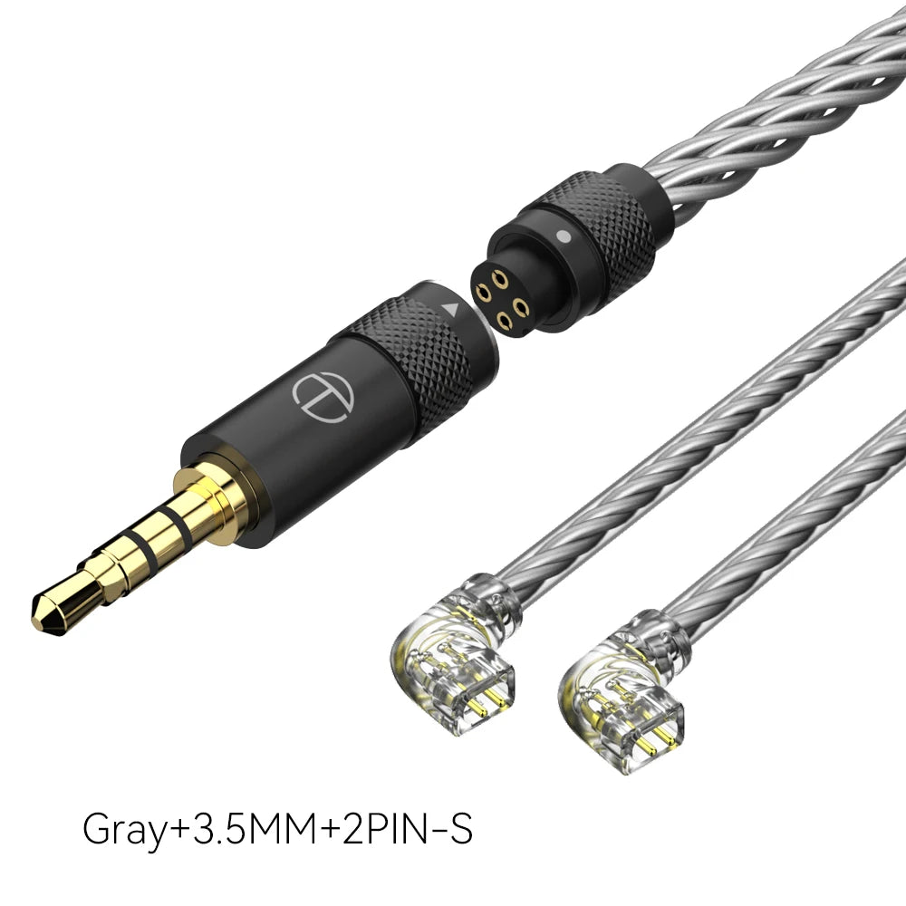TRN T2 PRO 16 Core Silver Plated HIFI Upgrade Cable 3.5/2.5/4.4mm Plug MMCX/2Pin For TRN KZ CCA Earphones VX V90S ZSX ZAS MT1
