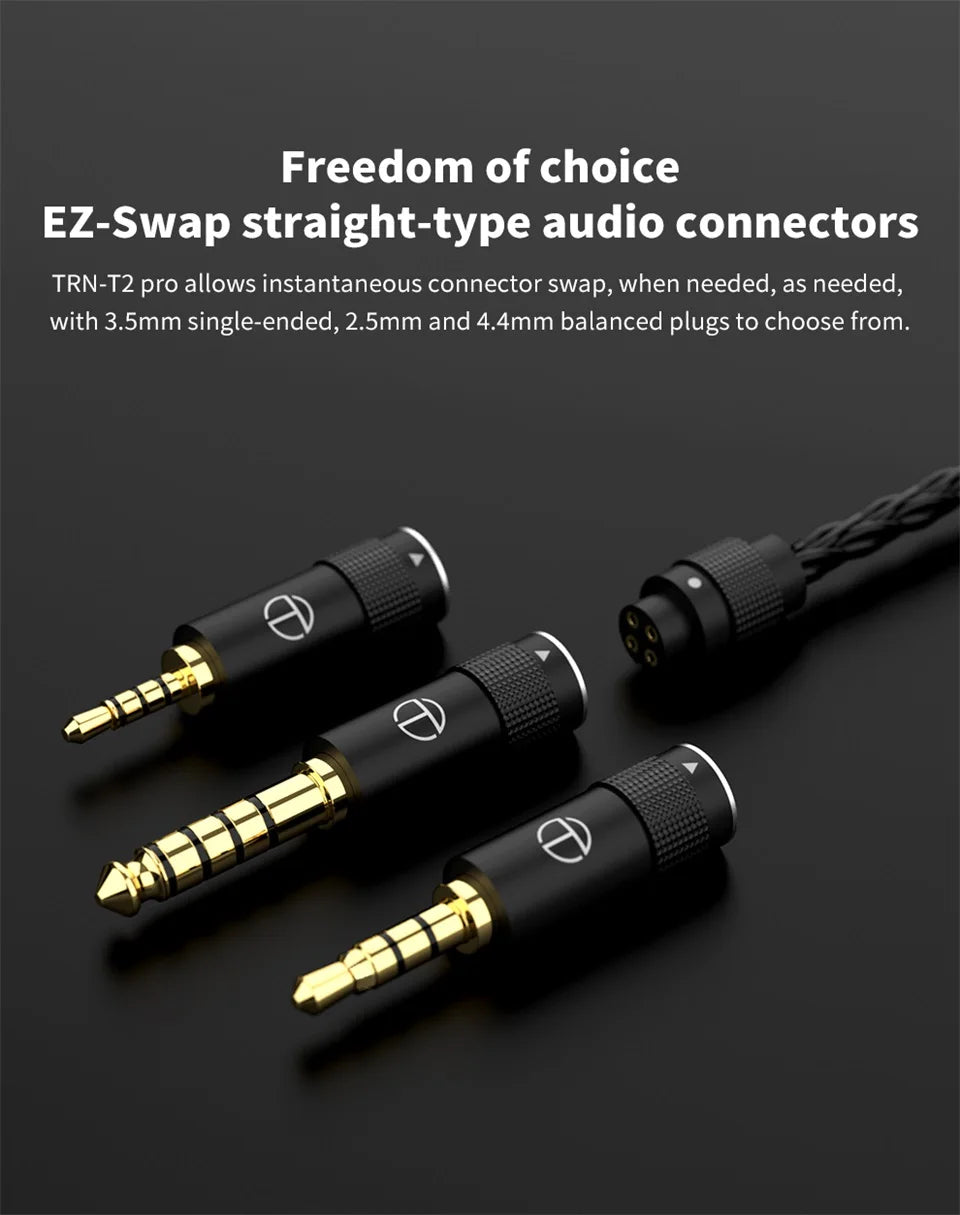 TRN T2 PRO 16 Core Silver Plated HIFI Upgrade Cable 3.5/2.5/4.4mm Plug MMCX/2Pin For TRN KZ CCA Earphones VX V90S ZSX ZAS MT1