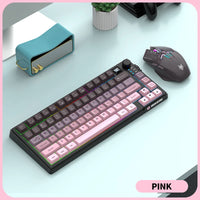Dual-Mode 80 Keys Wireless Gaming Keyboard Combo,2.4G/BT5.1 Mechanical Keyboard Set With RGB Backlight For PC Laptop Office