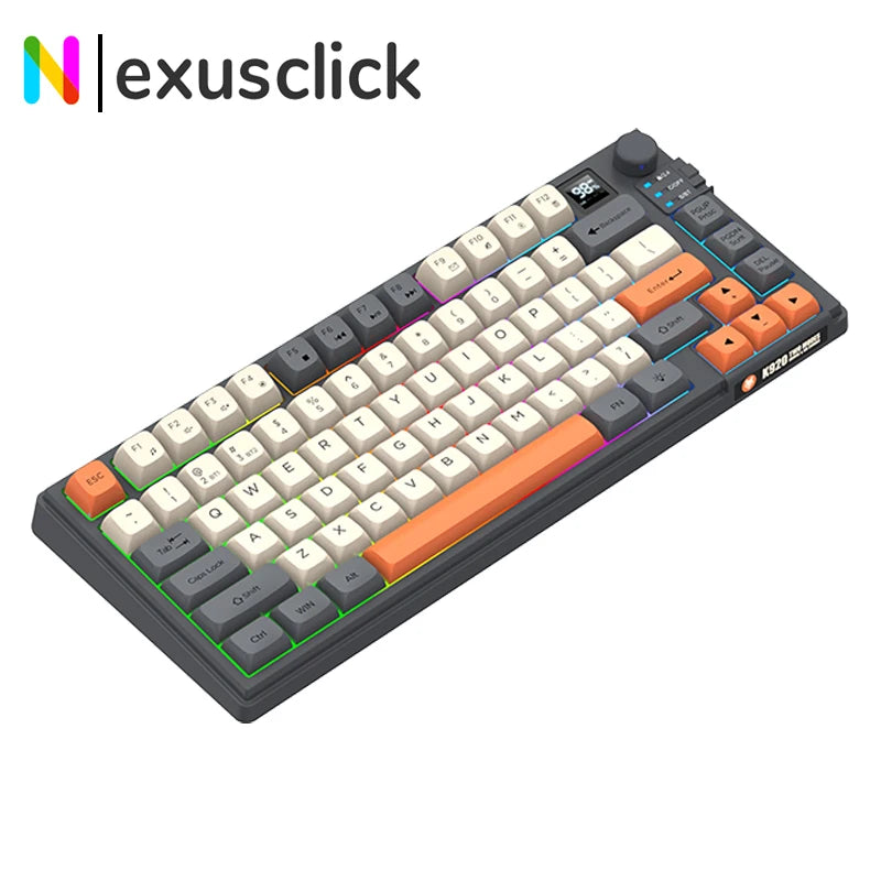 Dual-Mode 80 Keys Wireless Gaming Keyboard Combo,2.4G/BT5.1 Mechanical Keyboard Set With RGB Backlight For PC Laptop Office