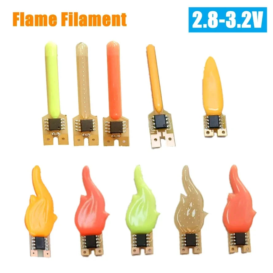 DC3V LED Flame Filament Flash Flowing Candles Edison Bulb LED Filament Diode Birthday Party Decoration Light Accessories For DIY
