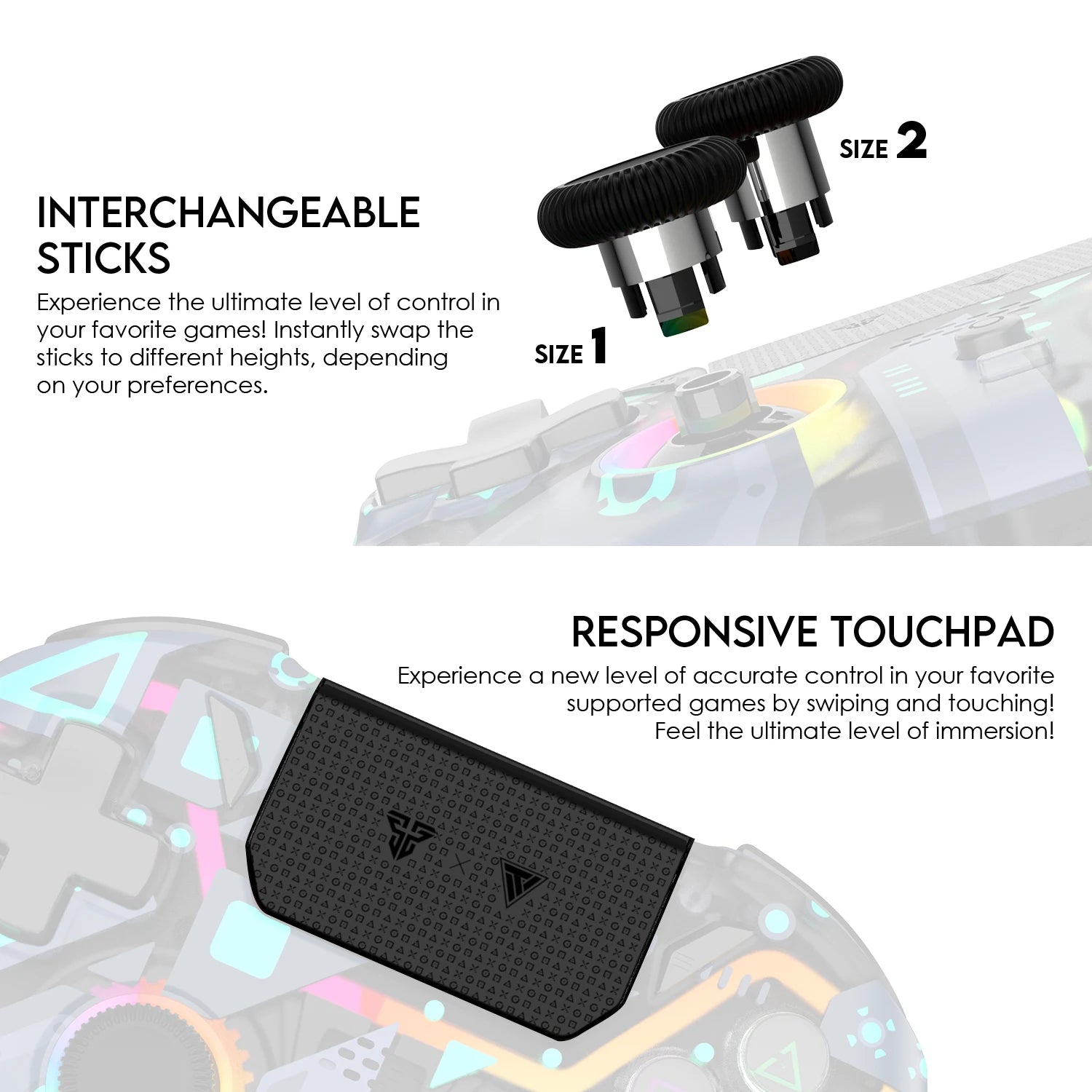 FANTECH NOVA PRO WGP14-V2 Bluetooth Gamepad With Hall Effect Joysticks&Triggers Gaming Controller For PS4 PC Switch Android iOS