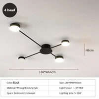 Modern Simplicity Sputtering luminescent Multi Head LED Home Ceiling Lights Painting Lamps for Living Room Decoration Chandelier