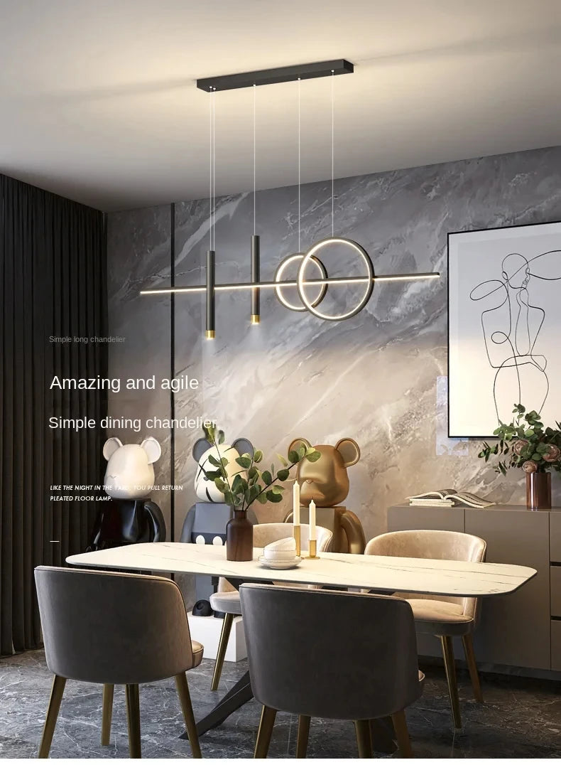 Modern Dining Room Pendant Lamp Nordic LED Ceiling Chandelier Light Luxury Minimalist Restaurant Tables Bar Counter Hanging Lamp