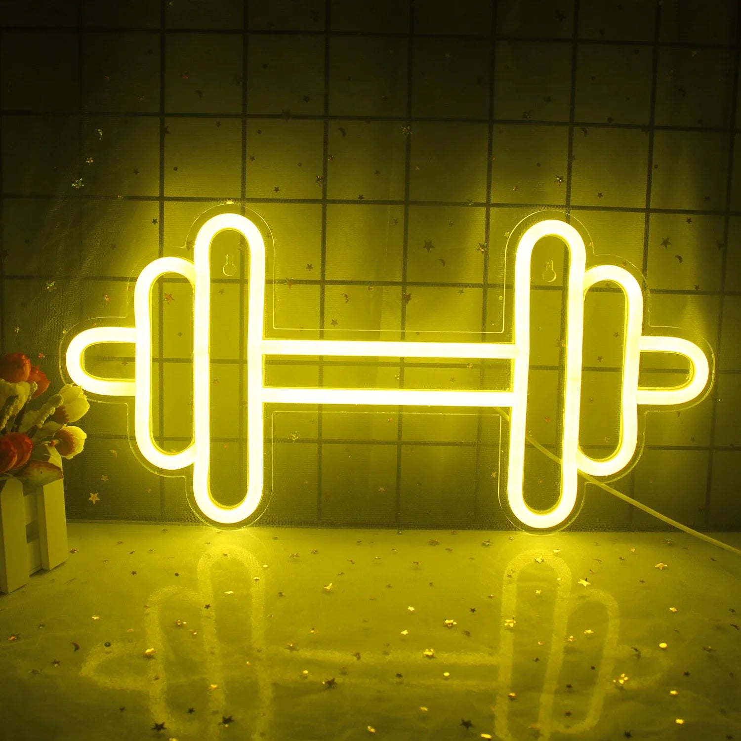 Barbell Fitness Gym Neon Sign Dumbbell LED Neon Ligh Wall Decoration For Workout Room Sport Club Weightlifting Christmas Gift