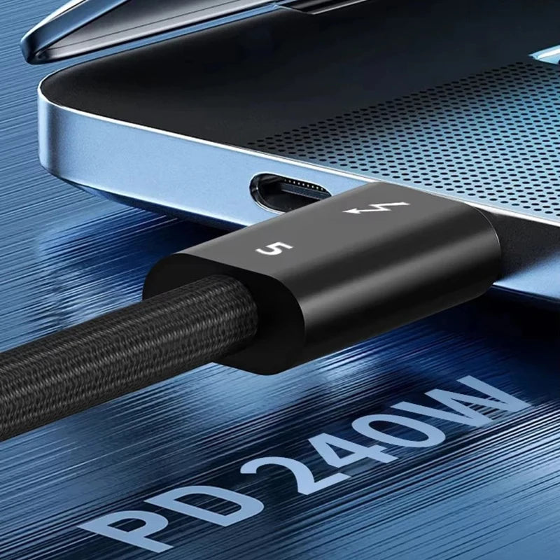 PD 240w USB C To USBC Thunderbolt 5 Full-function Data Cable Fast Charging 16K 60Hz Video Output Functional 80Gbps Transmission