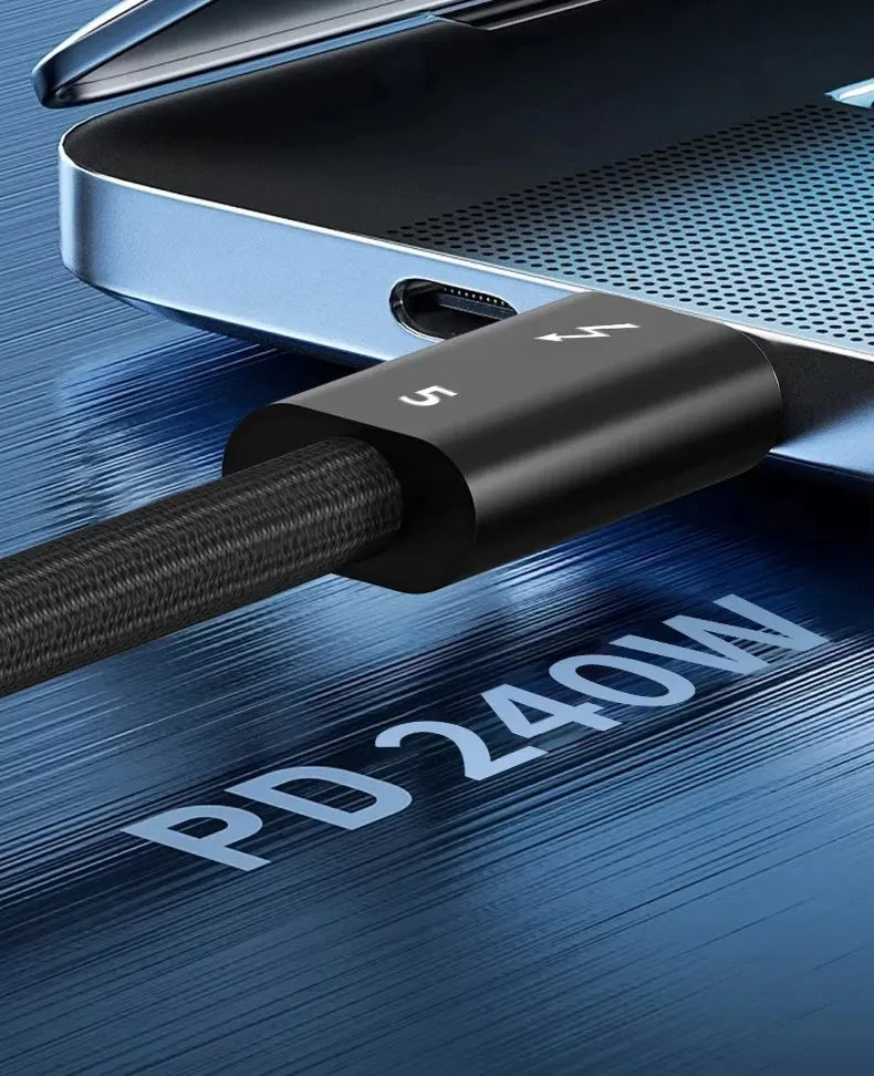 PD 240w USB C To USBC Thunderbolt 5 Full-function Data Cable Fast Charging 16K 60Hz Video Output Functional 80Gbps Transmission