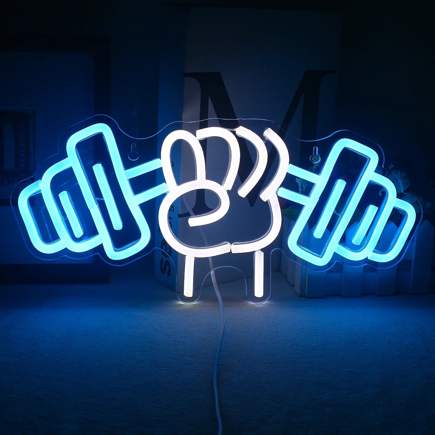 Barbell Fitness Gym Neon Sign Dumbbell LED Neon Ligh Wall Decoration For Workout Room Sport Club Weightlifting Christmas Gift