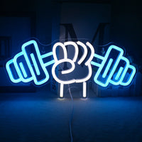 Barbell Fitness Gym Neon Sign Dumbbell LED Neon Ligh Wall Decoration For Workout Room Sport Club Weightlifting Christmas Gift