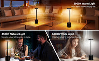 LED Table Lamp Touch Sensor Rechargeable Desktop Night Light Wireless Reading Lamp for Restaurant Hotel Bar Bedroom Decor Light