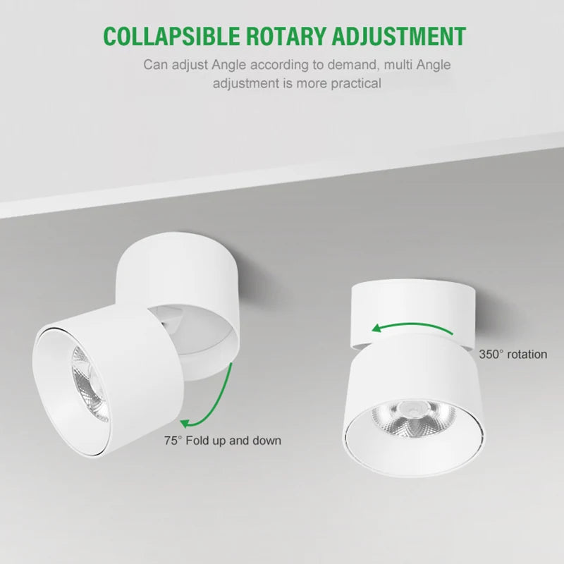 Tuya Smart Life COB RGBCCT 2700K-6500K Foldable Downlight Zigbee Ceiling Dimmable Spotlight,Work with Alexa/Google