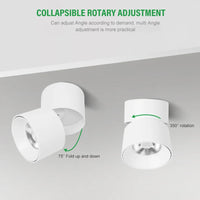 Tuya Smart Life COB RGBCCT 2700K-6500K Foldable Downlight Zigbee Ceiling Dimmable Spotlight,Work with Alexa/Google