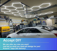 Barbershop Hair Salon Led Ceiling Light Hexagon Garage Light 110V/220V 14 Honeycomb Led Tube Lighting For Car Detailing Workshop