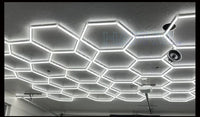 Barbershop Hair Salon Led Ceiling Light Hexagon Garage Light 110V/220V 14 Honeycomb Led Tube Lighting For Car Detailing Workshop
