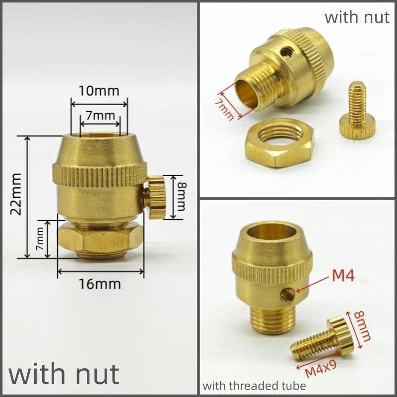 2 Pieces High Quality Brass Material Cable Grips Copper Cord Metal Grips Wire Lock Brass Strain Reliefs DIY Lighting Parts