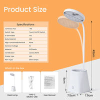 Kids Study LED Table Lamp Safe Touch Control Dimmable Led Light USB Power Gift for Children Warm/Natural White 5V Portable
