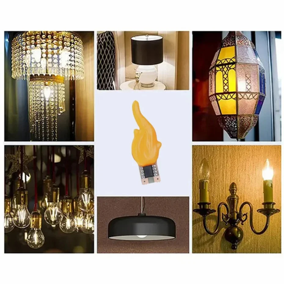 DC3V LED Flame Filament Flash Flowing Candles Edison Bulb LED Filament Diode Birthday Party Decoration Light Accessories For DIY