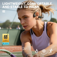 Bone Conduction Sports Earphones IPX6 Waterproof Bluetooth 5.4 Wireless Headphones Open Design Headset For Running Cycling