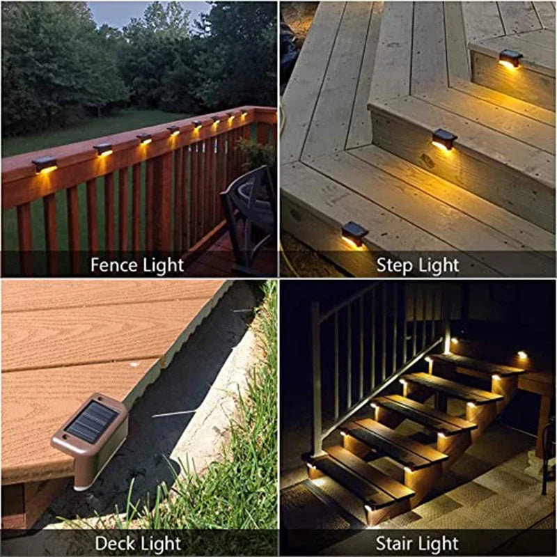 1~20PCS Solar Deck Light Outdoor IP65 Waterproof Solar Power Garden Lamps for Railing Stairs Step Fence Yard Patio Pathway