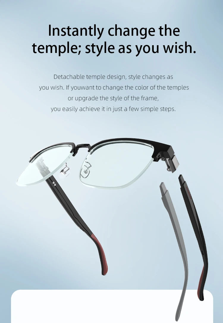Smart bluetooth glasses innovative replaceable frame New TR square detachable Bluetooth glasses AI translation g07 glasses