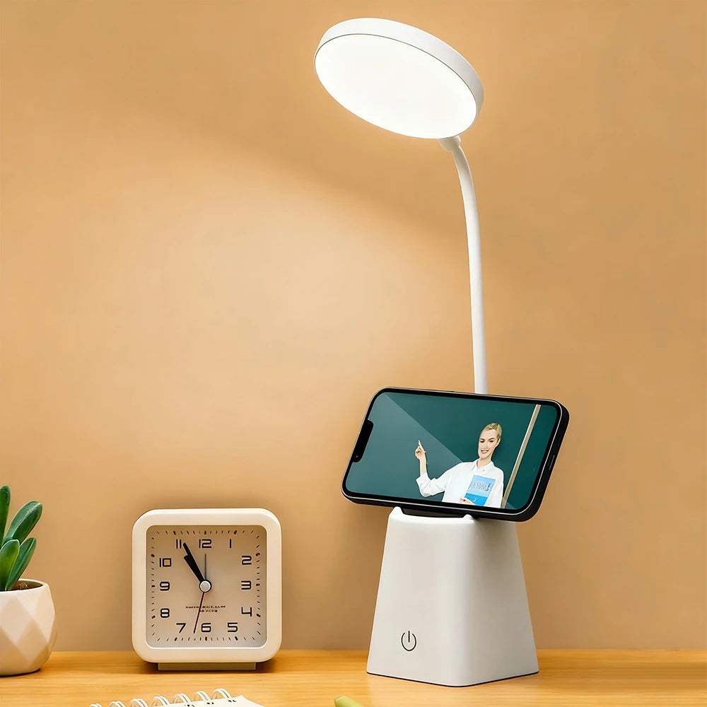 Kids Study LED Table Lamp Safe Touch Control Dimmable Led Light USB Power Gift for Children Warm/Natural White 5V Portable