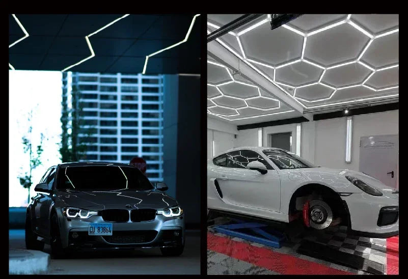 Barbershop Hair Salon Led Ceiling Light Hexagon Garage Light 110V/220V 14 Honeycomb Led Tube Lighting For Car Detailing Workshop