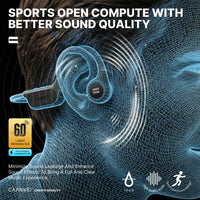 Bone Conduction Sports Earphones IPX6 Waterproof Bluetooth 5.4 Wireless Headphones Open Design Headset For Running Cycling