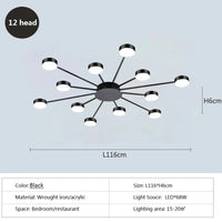 Modern Simplicity Sputtering luminescent Multi Head LED Home Ceiling Lights Painting Lamps for Living Room Decoration Chandelier