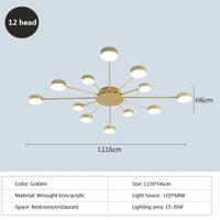 Modern Simplicity Sputtering luminescent Multi Head LED Home Ceiling Lights Painting Lamps for Living Room Decoration Chandelier
