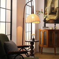 Living Room Floor Lamp French Antique Style Wabi Sabi Style Fire New Chinese Retro Bedside Lamp Shelf Light 2024 New