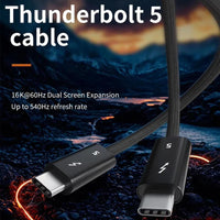 PD 240w USB C To USBC Thunderbolt 5 Full-function Data Cable Fast Charging 16K 60Hz Video Output Functional 80Gbps Transmission